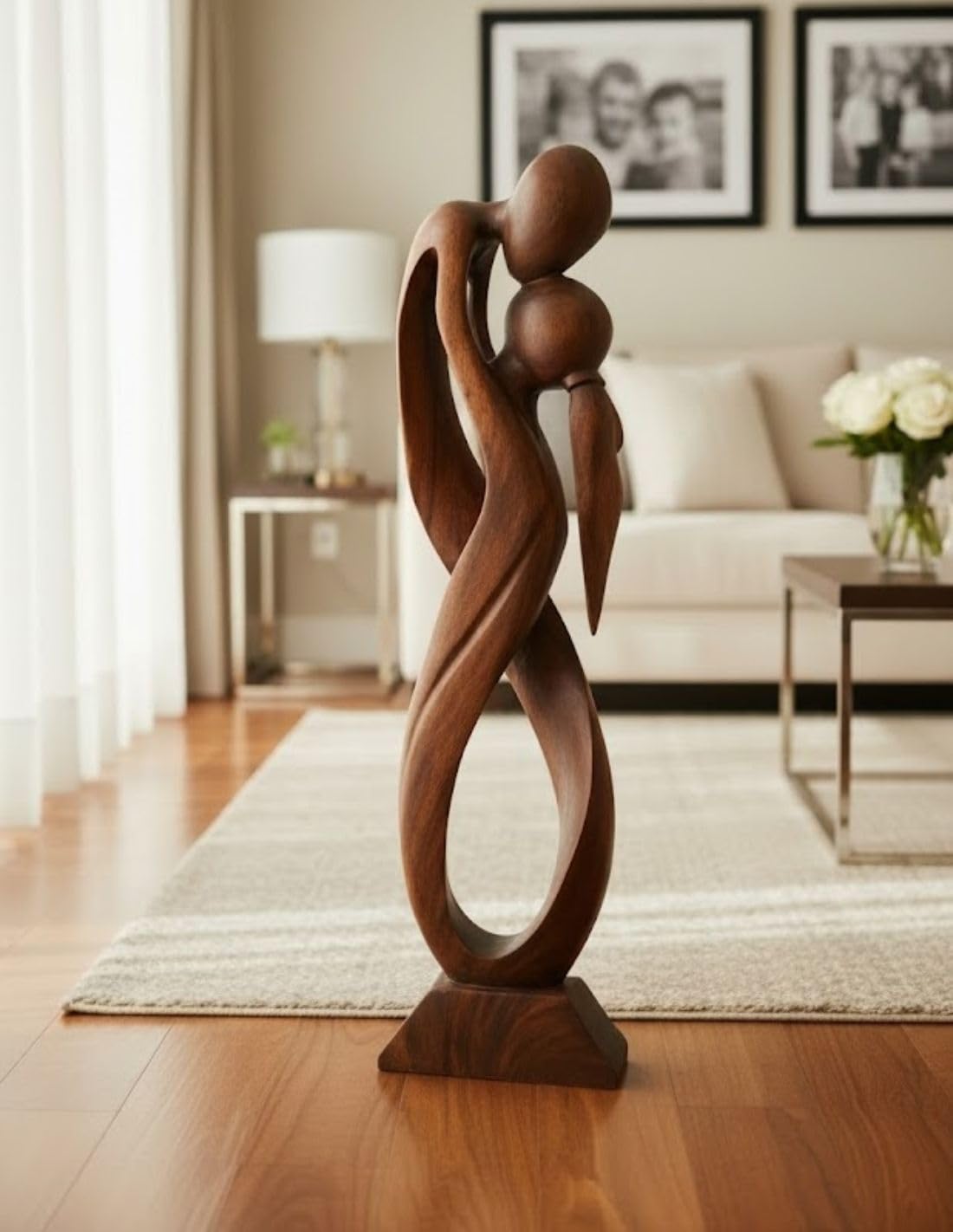 Artisanal Handwerkskulptur aus Holz, 100 cm, Motiv: Unendlichkeitssymbol XXL.