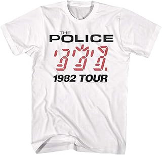 The Police British Rock Band 1982 Tour White Adult T-Shirt Tee