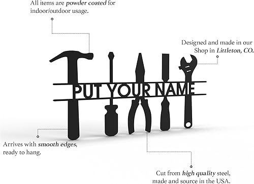 Miniatura 5 de Personalized Metal Garage Sign - Custom Garage Signs for Men, Metal Dad's Garage Signs, Mechanic Workshop Signs Wall Decor, Custom Garage Signs