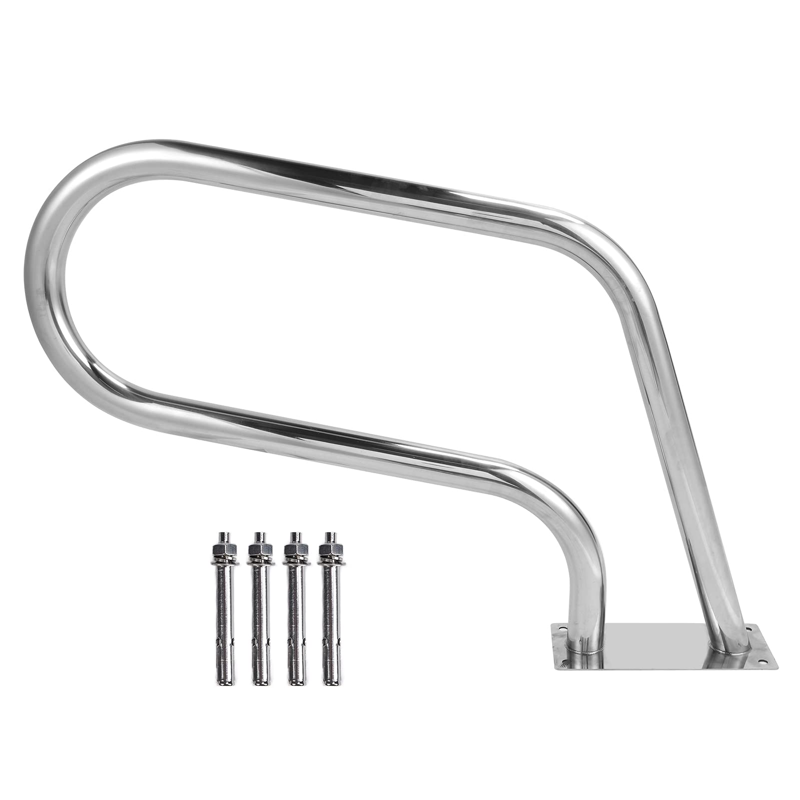 Alomejor Pasamanos de Piscina Duradero con Novedoso Diseño Curvo para Piscinas Privadas Hecho de Acero Inoxidable 304