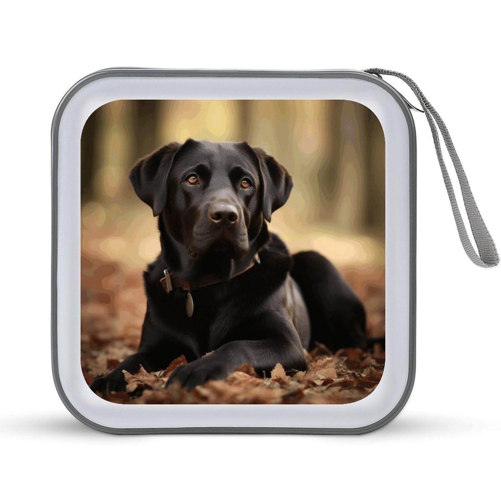 VstaDank - Dog CD Case 40 Capacity with Zipper Disc Organizer, Portable CD Storage Organizer, Hard Plastic Storage, DVD Organizer for the