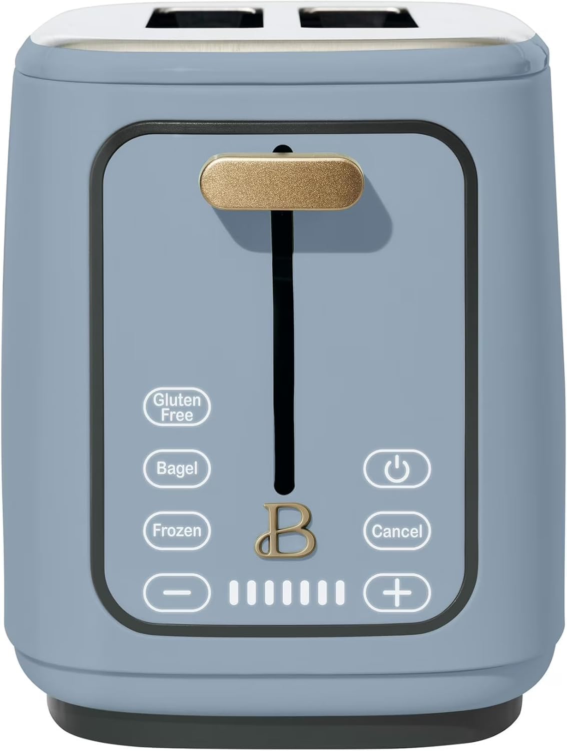 2 Slices Toaster with Touch-Activated Display, 7 Browning Settings, Bagel &amp; Frozen Bread Presets, Slide-Out Crumb Tray Stylish Kitchen Toaster (Porcini-Taupe) (Cornflower Blue)