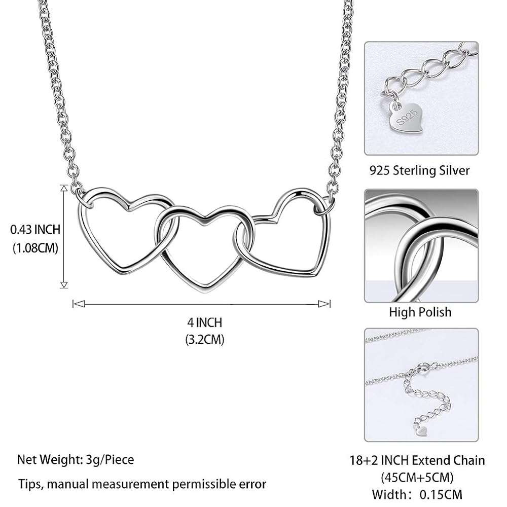 Amazon.com: Infinity Love Triple Heart Necklace for Women