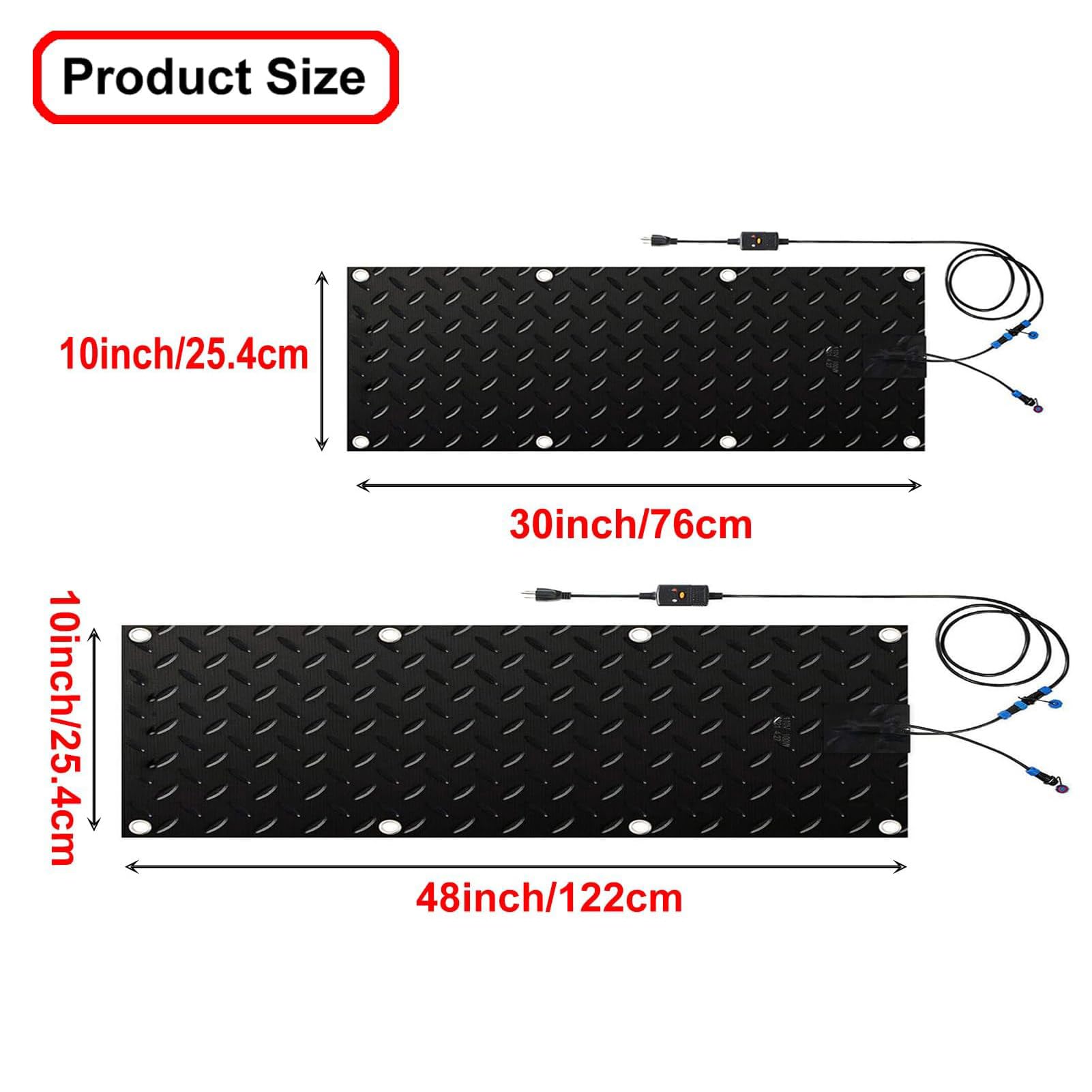 Tappetini Riscaldanti per Neve e Ghiaccio, Tappeto Riscaldante per Viali d'Accesso & Tappeto Sciogli-Neve, velocità 2 Pollici/h, Cavo da 6 Piedi 10x30in(25.4x76.2cm)-4pcs