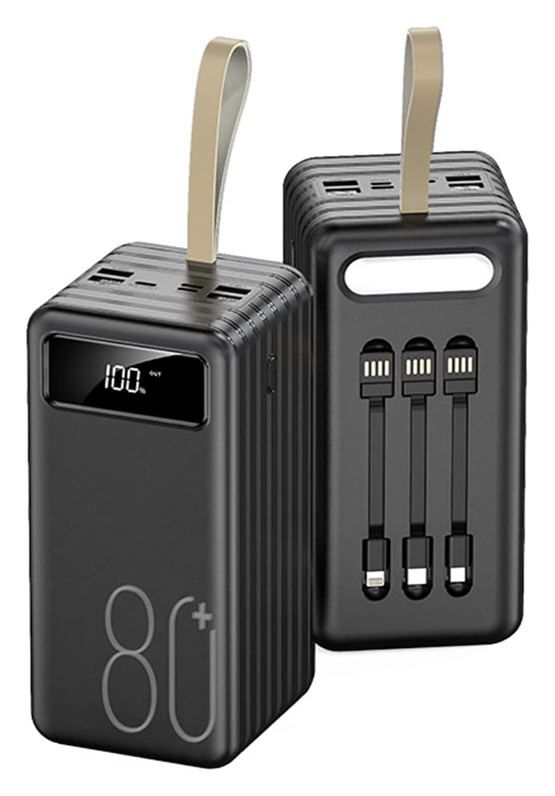 80000mAh Batería Externa Bancos De Energía Tecnología De Carga Ultracompacta De Alta Velocidad Cargador Portátil para Teléfonos Inteligentes, Tabletas, Consolas De Juegos(Black)