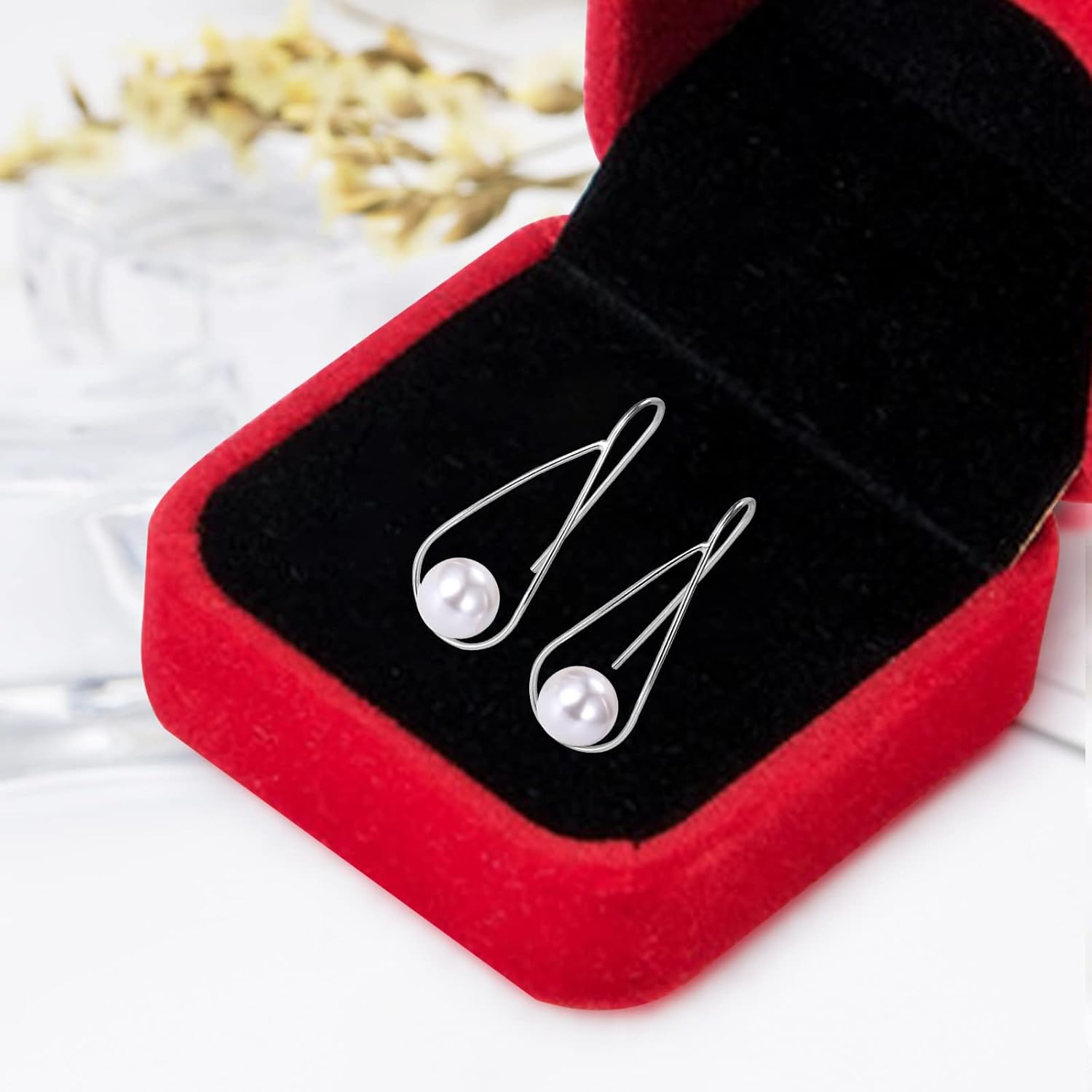 Pearl Earrings 925 Sterling Silver Drop Dangle Pearl Earrings Handmade Pearl Jewelry for Women Teen Girls Birthday Anniversary - Image 3