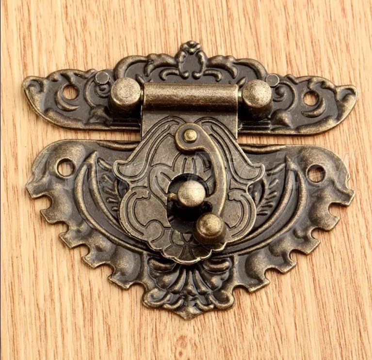 Tia Corner Protector Decorative Fitting Bronze Metal Bracket with Nails Wooden Alloy Steel Jewellery Box (1, Antique Retro Lock-3.5Inch)-image-3