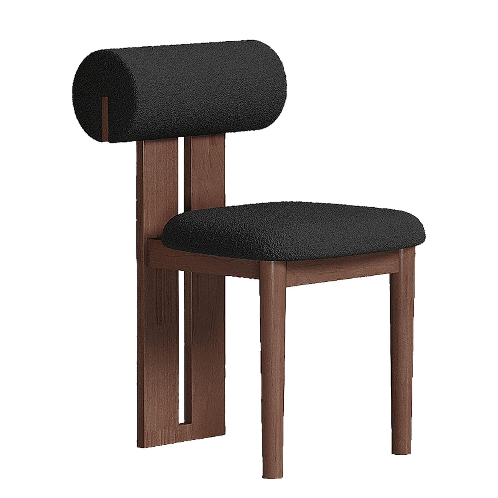 Sillas de comedor sin brazos, cómodas sillas laterales acolchadas con patas de madera para comedor, estudio, cafetería y restaurante, marrón y negro (1 pieza)