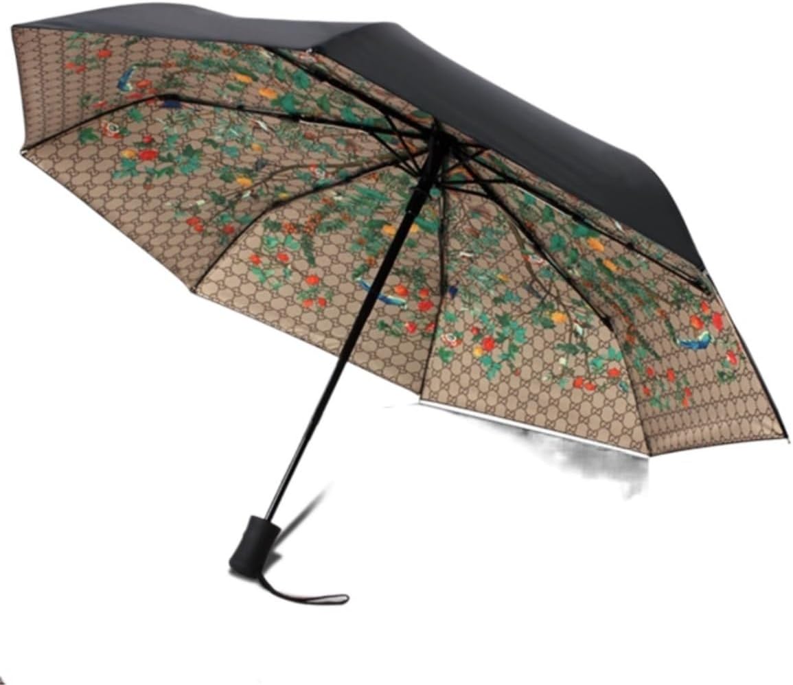 Portable Umbrella for Travel Umbrella Woman Painting Garden Folding Umbrellas Sunny Rainy Woman's Umbrella Female Parasol Anti-UV Umbrella Outdoor(Green)