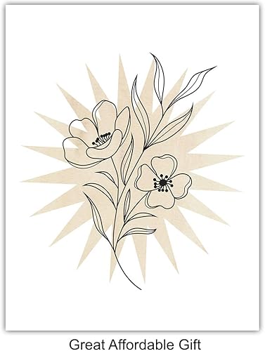 Miniatura 6 de Abstract Plant Wall Decor - Minimalist Aesthetic Line Art for Bathroom, Bedroom, Living Room - Matisse Style Botanical Poster Print Set - Celestial