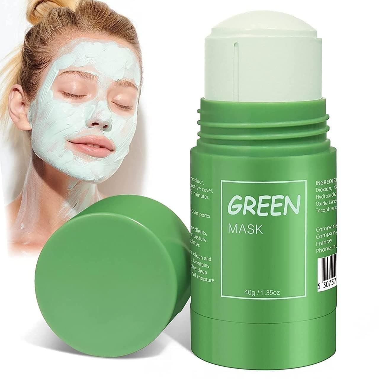 GREEVA Green Tea Cleansing Mask Stick for Face | For Blackheads Whiteheads Oil Control & Anti-Acne | Green Tea Mask Stick for Men and Women