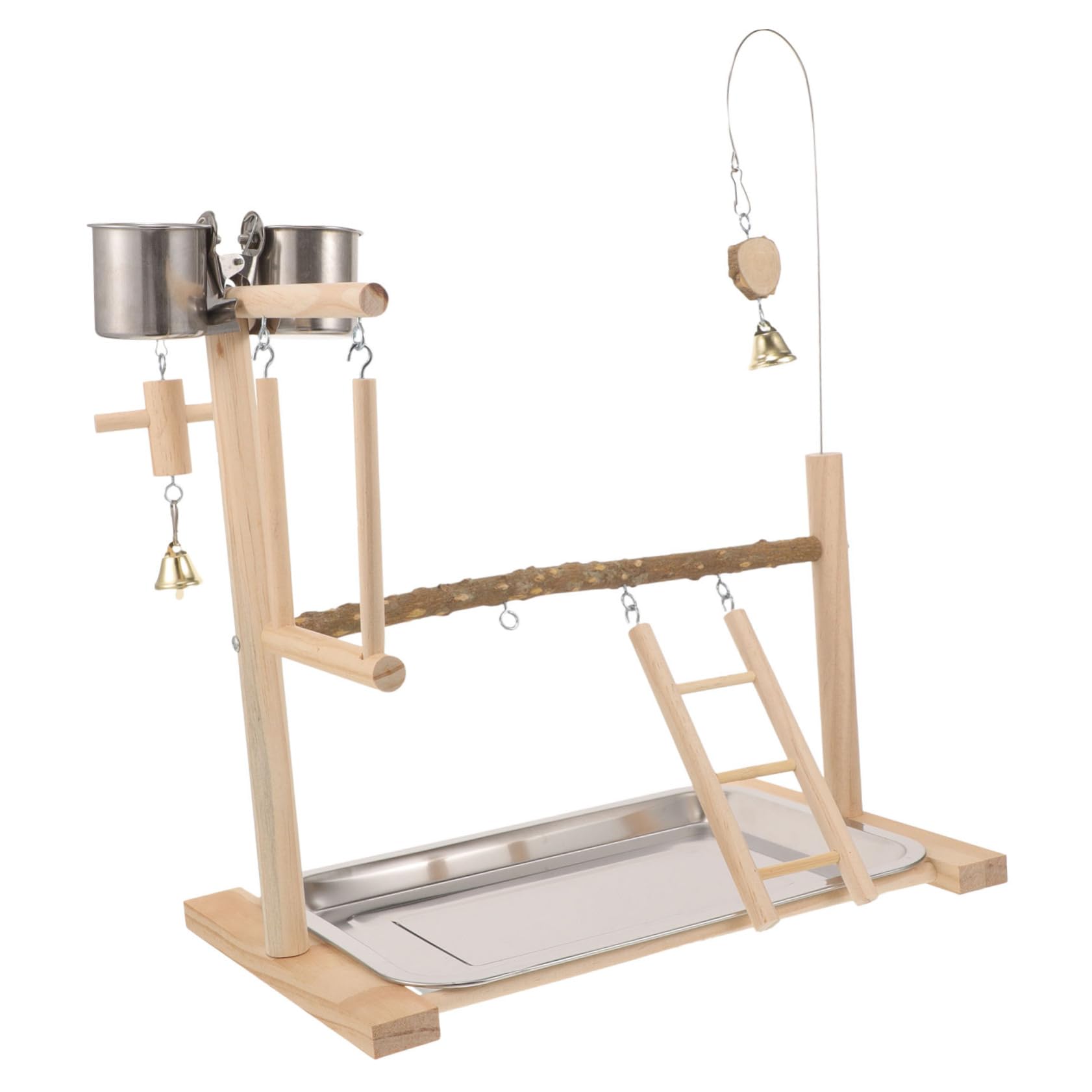 Happyyami 1juego Perch Stand De Madera Natural para Aves Plataforma De Entrenamiento para Periquitos y Loros Soporte Interactivo para Jaulas y Mesas Juguete De Masticación para Salud y