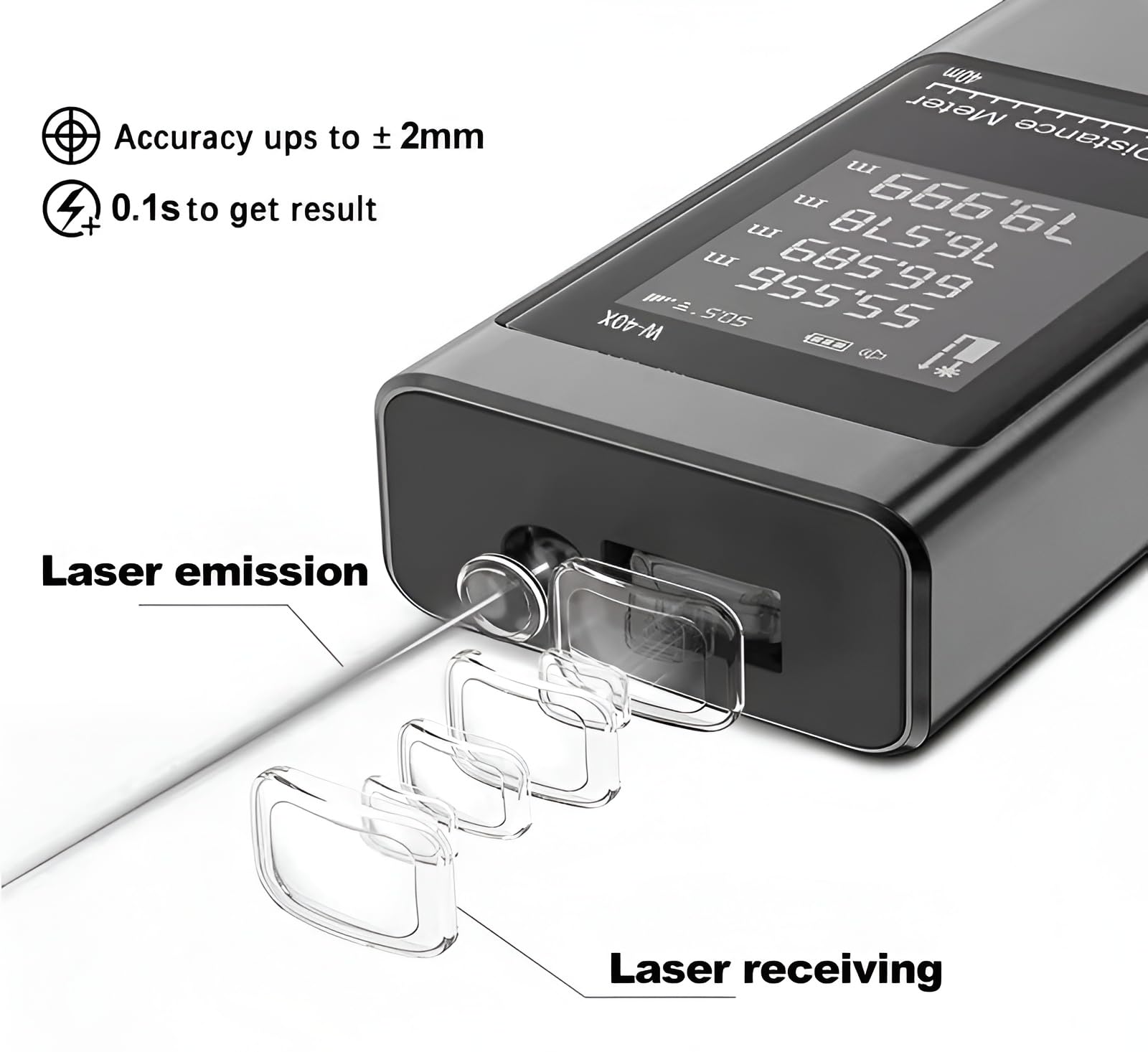 XPR3SS Laser Distance Meter - Mini & Rechargeable -8
