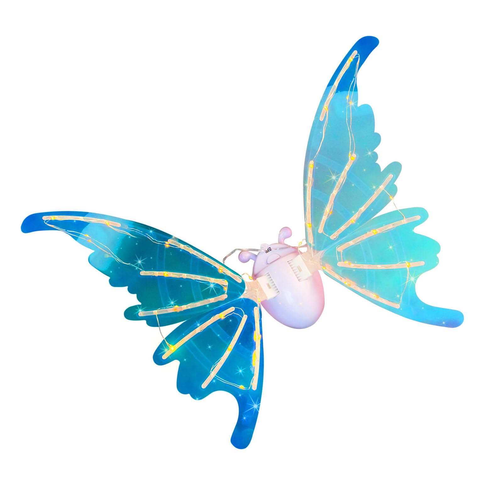 Yhplxyuus Moving Butterfly Wing with LED Lights Costume Accessory for Birthday Halloween Ornament Cosplay Accessories Light Up Wing