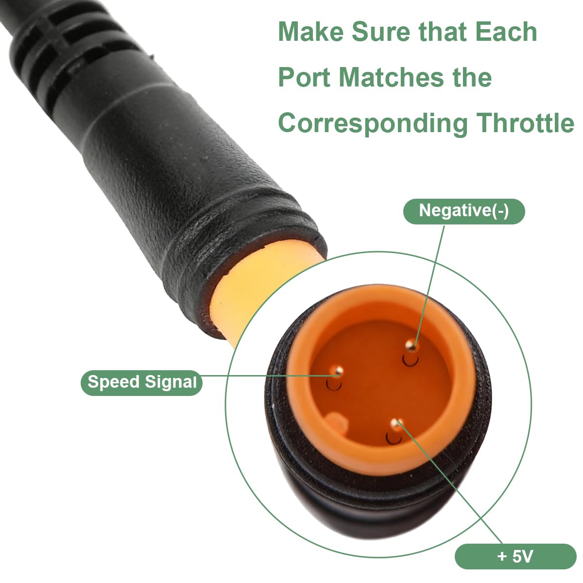 Acelerador de pulgar 130X para bicicleta eléctrica con conector macho de 3 pines control de velocidad universal para patinete eléctrico manillar de 22,2 mm/0,87 pulgadas izquierda/derecha