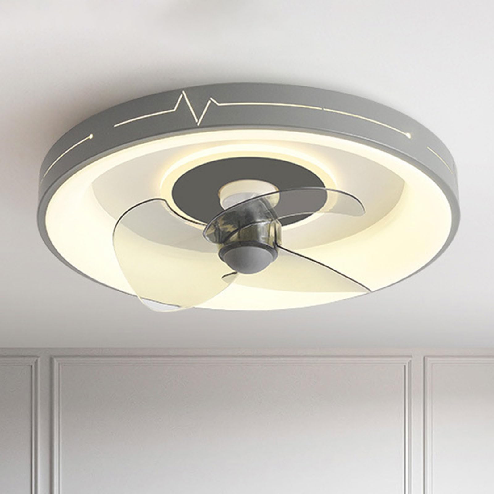 HXYSXHJUO Modern Dimmable Ceiling Lights Fan Lighting Remote 6 Speeds with Light Indoor Mute 72W LED Colse to for Bedroom Dining Room Entrance
