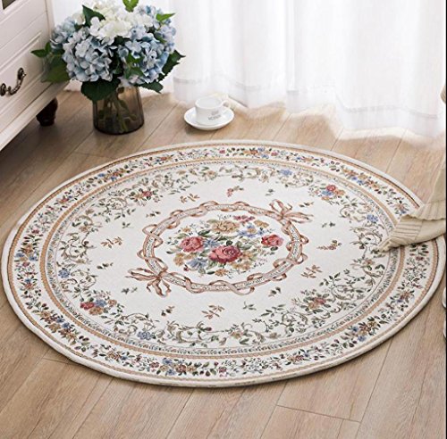 DYI Pastoral round mat, door mat, carpet hanger basket, swivel chair cushion, computer chair cushion, bedroom pad, living room carpet, 3