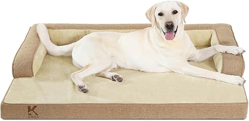 Miniatura 18 de KSIIA Cama lavable para perro XL para perros mayores, sofá ortopédico cálido y suave para mascotas, sofá impermeable para mascotas con lados,
