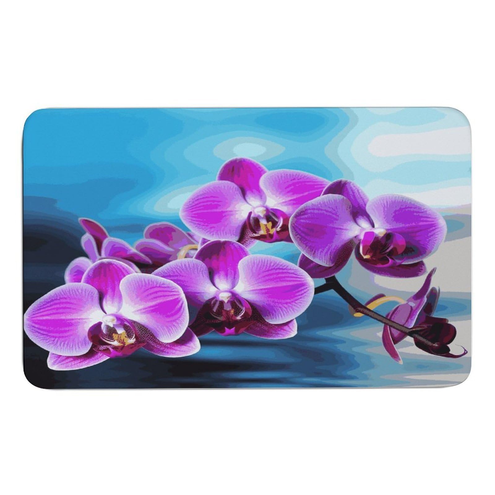 Alfombras de diatomita con orquídeas elegantes de 50x80cm para un baño exclusivo