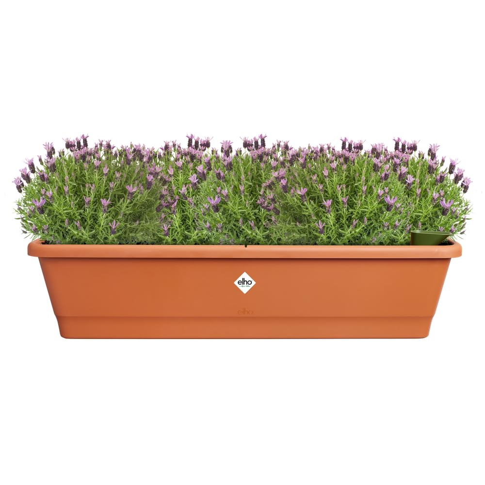 Elho Noa Balcony Trough XL Jardinera - Terra | L 20 x An 78 x A 17.8 cm