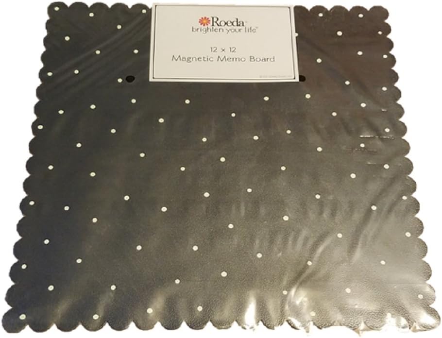 Roeda Brighten Your Life Black with Dots Scallop Edge 12x12 Picture Memo Board 60006KW