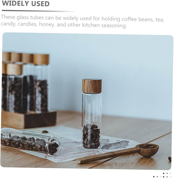 Juego de 6 Tubos de Vidrio para Café con Soporte de Madera miniatura 7