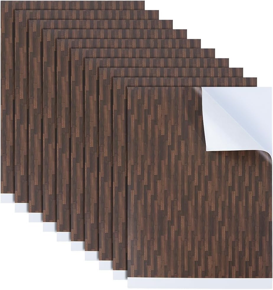 BENECREAT 10Pcs Self Adhesive Coated Paper for Miniature Scenery Model, 11.8x8.3 Inch Diorama Supplies Stickers for Miniature Village Roads Streets Brick Mat (Mixed-Color Brick Pattern)