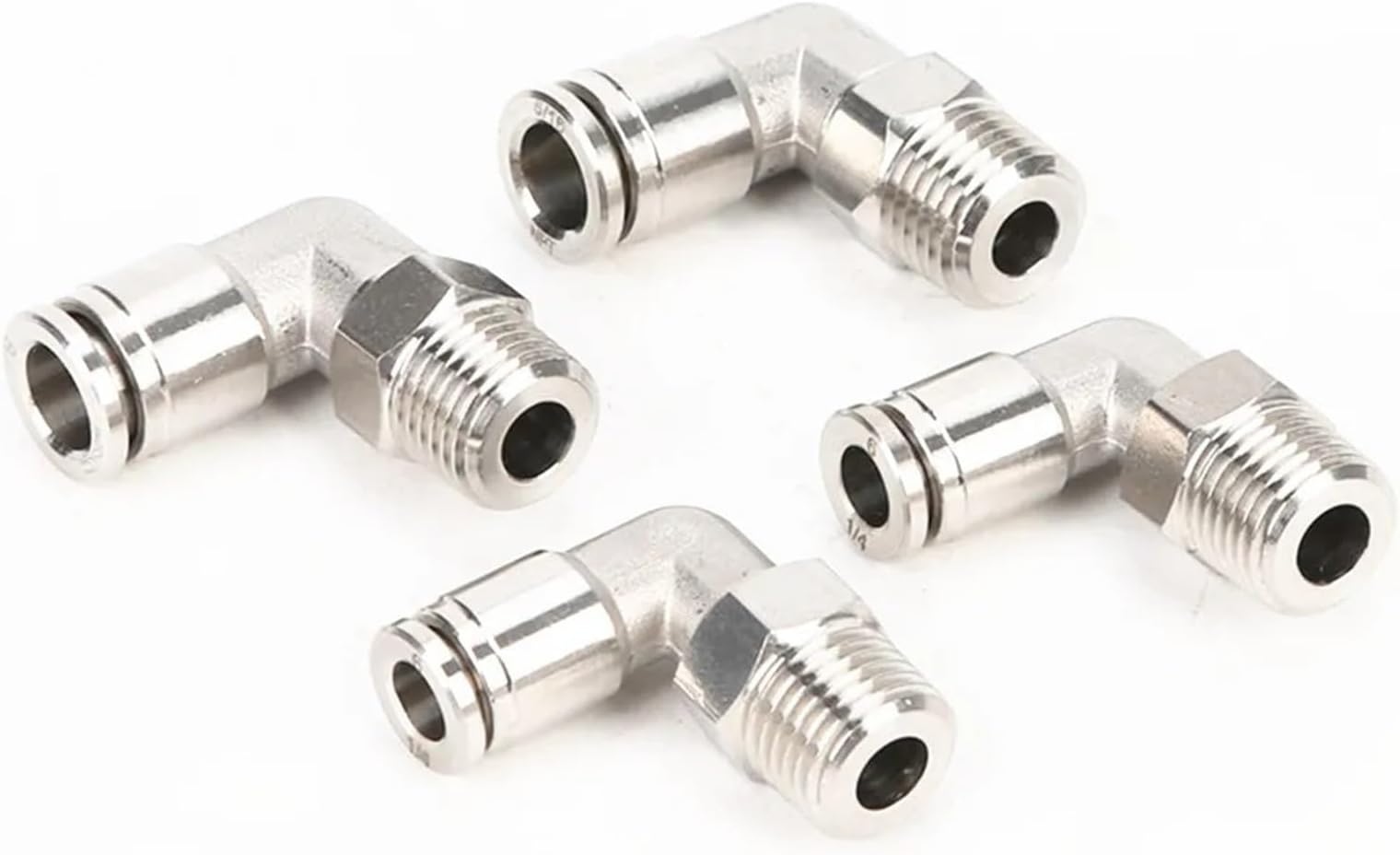 M5 1/8" 1/4" 3/8" 1/2" BSP Male Thread Elbow Pneumatic 304 Stainless Steel Push in Quick Connector Release Air Fitting Plumbing (Color : 4mm OD Hose, Size : 1/4 inch)