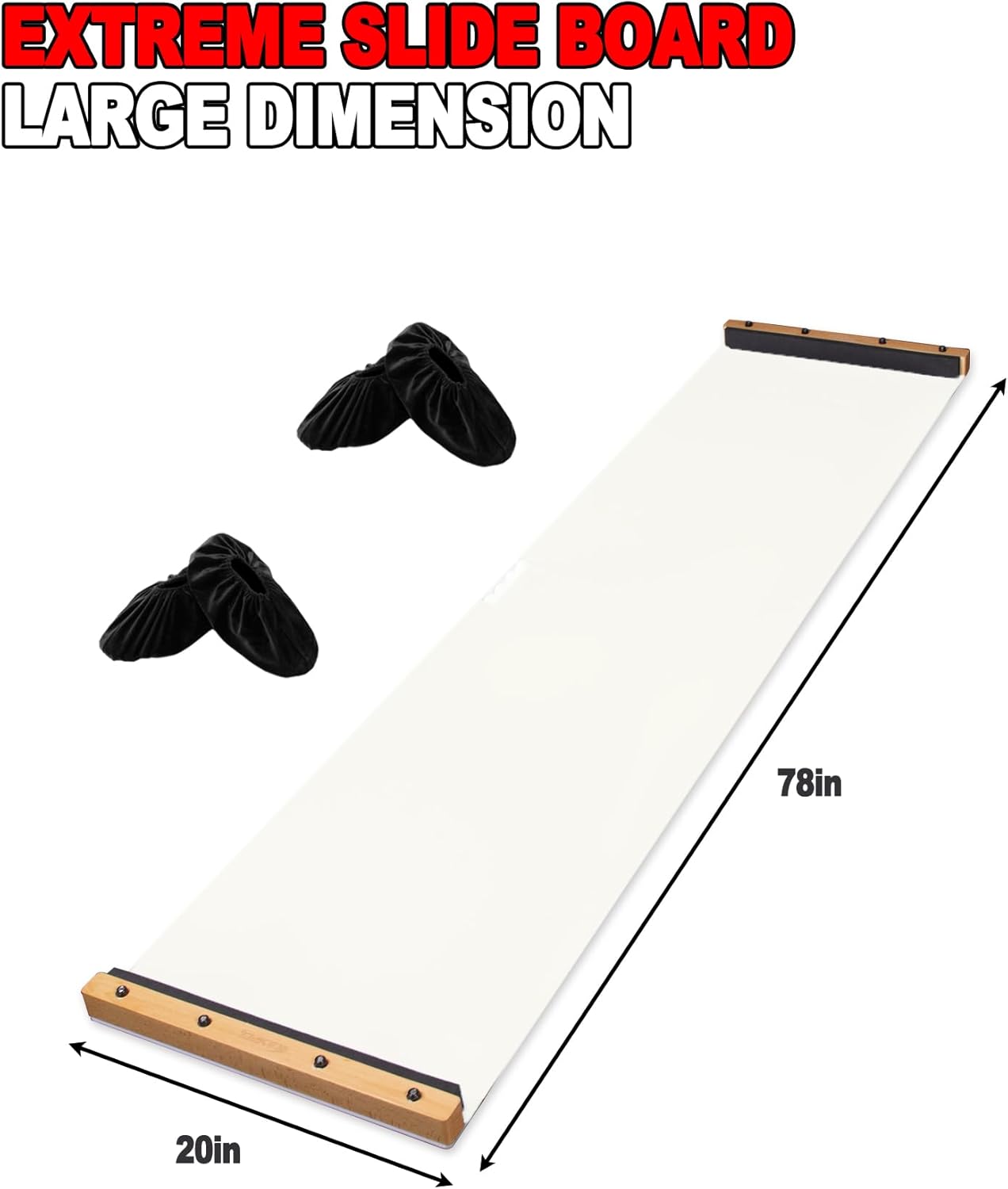kasifei Professional Slide Board (78“ x 20”) for Exercise at Home, Lateral Slide Training Equipment with Bumpers, Hockey Training Equipment for Low-Impact, Home Gym Workout Equipment