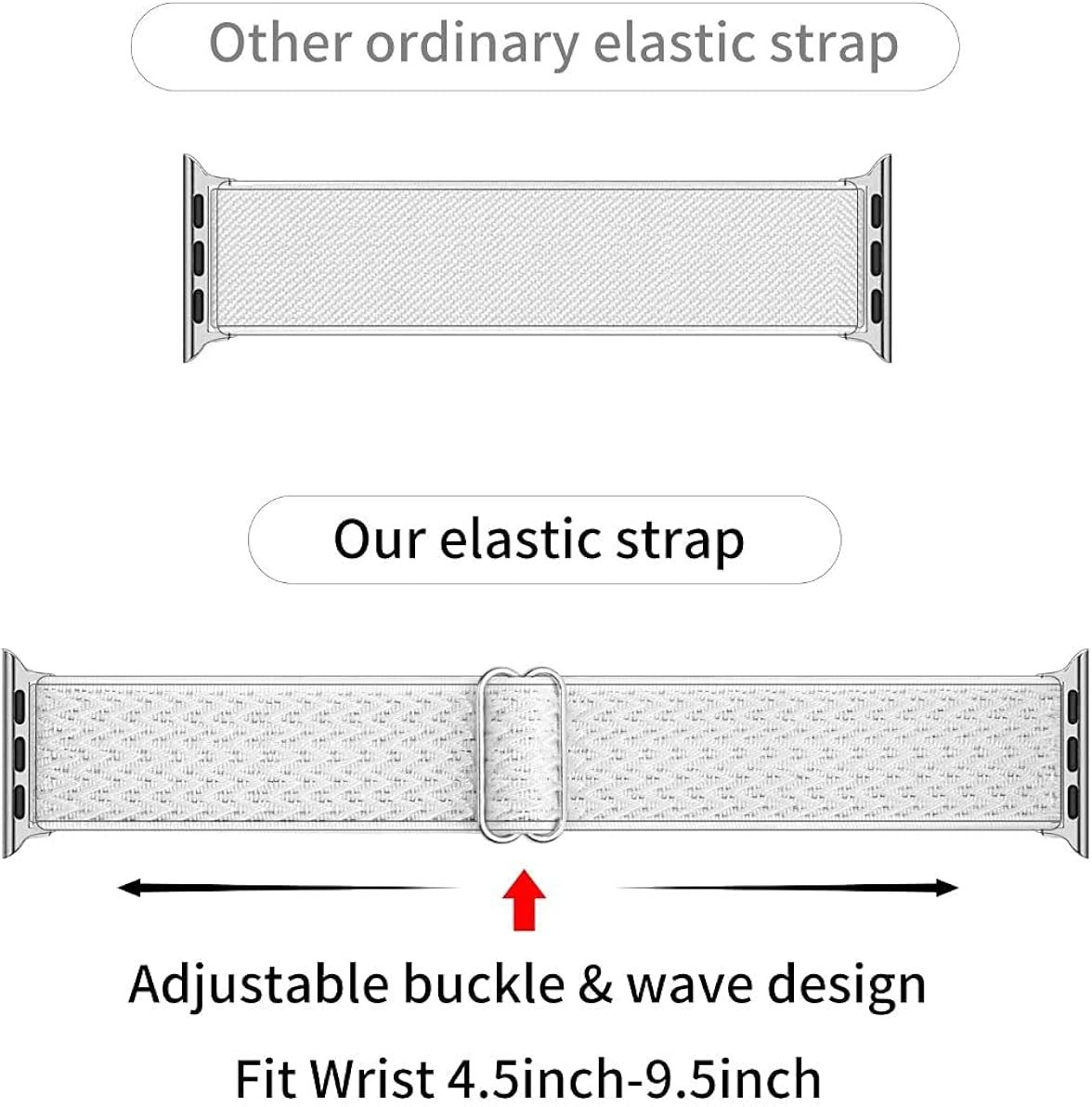 OHCBOOGIE Stretchy Solo Loop Strap Compatible with Apple Watch Bands 38mm 40mm 42mm 44mm 45mm 49mm 49mm ,Adjustable Stretch Braided Sport Elastics Weave Nylon Women Men Wristband Compatible with iWatch Series 8/7/6/5/4/3/2/1 SE Ultra