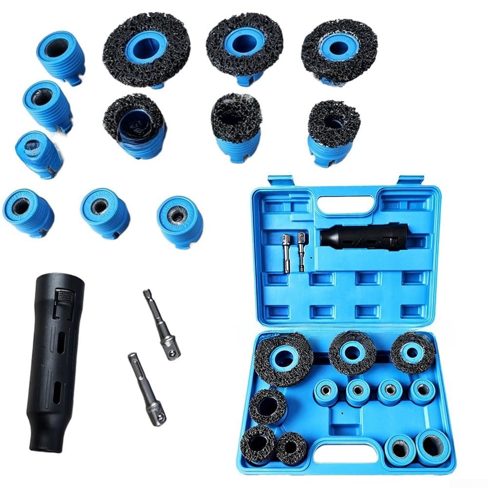 Kit Cepillos Tuercas para rueda 15Pcs para acero Para Taladro