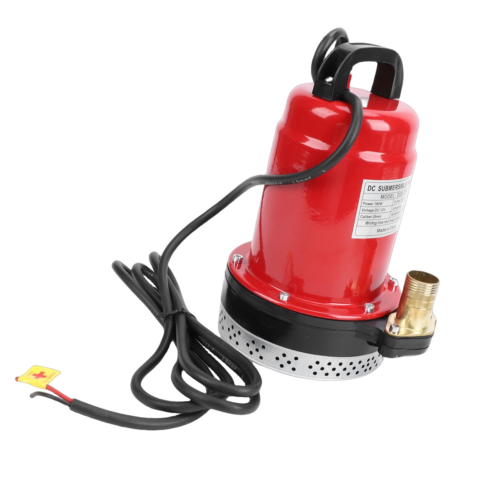 FILFEEL Bomba Sumergible de 12 V CC 180 W - Bomba de Pozo Profundo de Acero Inoxidable con Tasa de 8 M/26 Pies y ³/h para Riego de Granjas, Riego de Jardines, Aireación de Estanques y Uso Fuera de