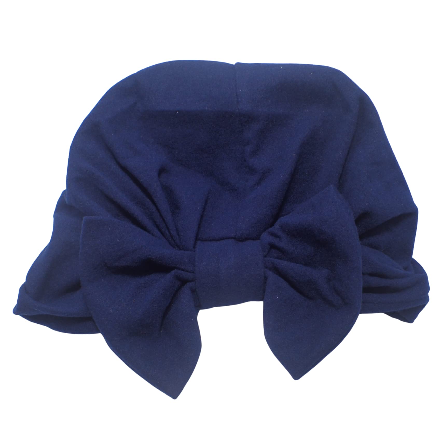 Topkids Accessories Girls Bow Turbans Hair Turbans for baby, Head Scarf for baby girl, Chemo Headwear, Hair Wrap, Hair Scarf, Bald Cap, Hair Turban, baby hair accessories (Navy Blue)