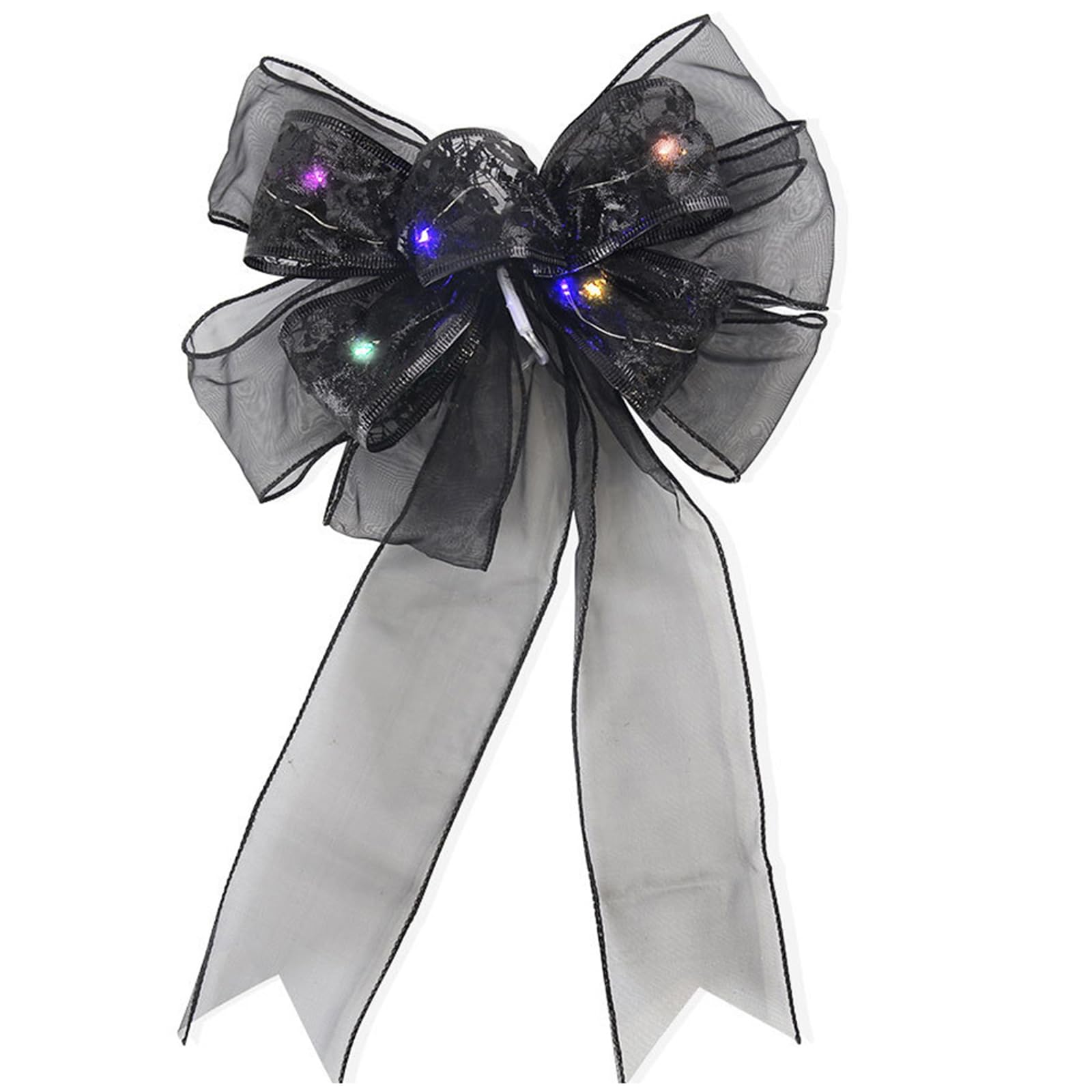 Tsophreniq Transparents Sparkling LED Illuminated Butterfly Knots for Halloween Decoration Indoor Outdoor Decoration