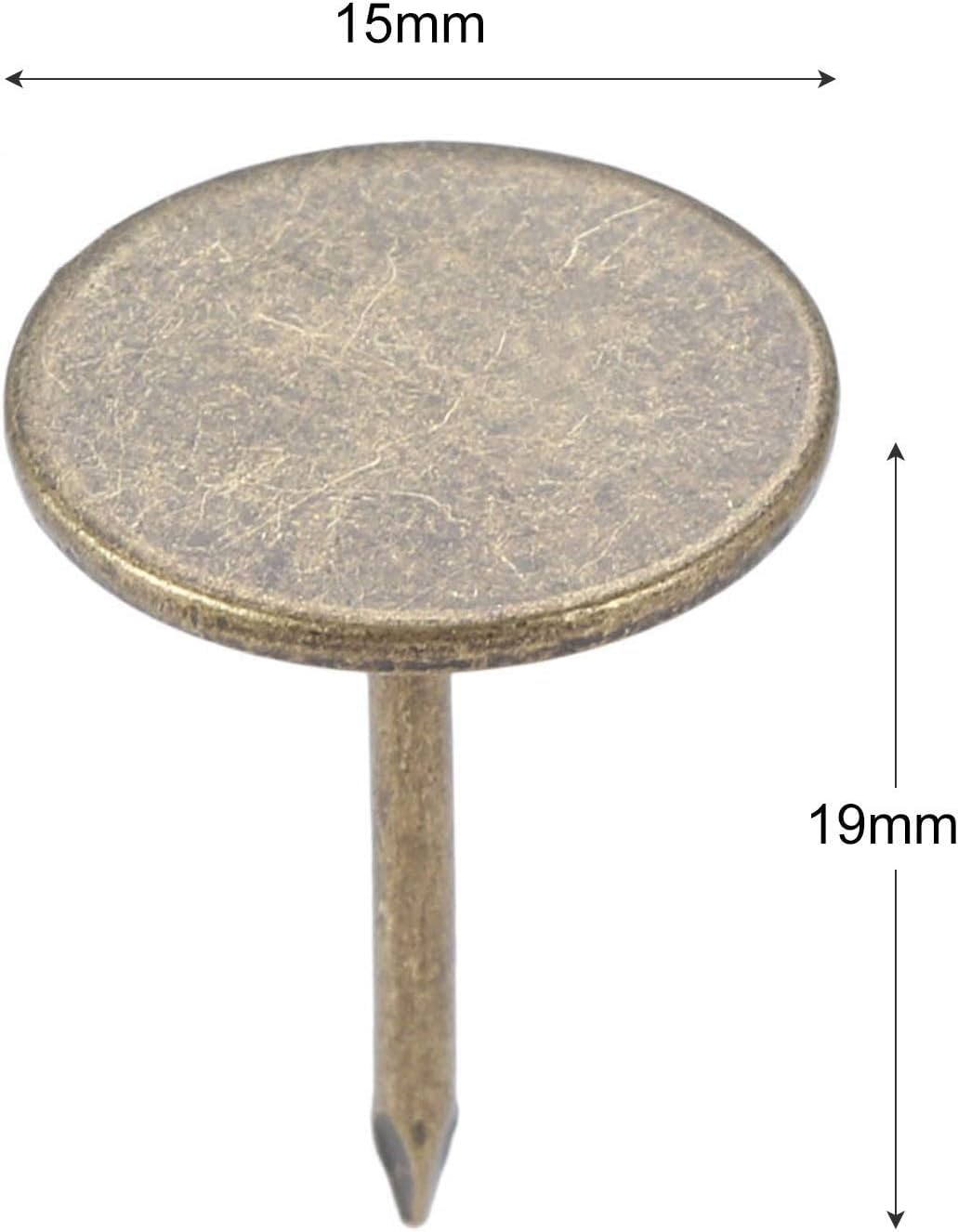 Tachuelas de tapicería, Caja de Madera de Metal for Muebles, 10 Uds., 15x19mm, Clavos de Cabeza Plana, Tachuelas Decorativas, Pasador de Bronce Antiguo/Oro(Gold)