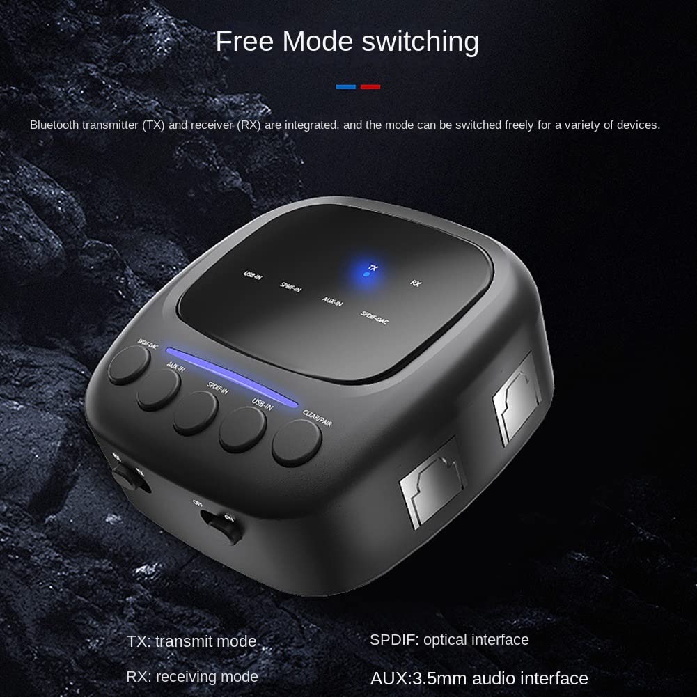 SPDIF Bluetooth 5.2 Audio 3.5Mm Aux Optique StéRéO RéCepteur Transmetteur Adaptateur pour TV Voiture Haut-Parleur Amplificateur