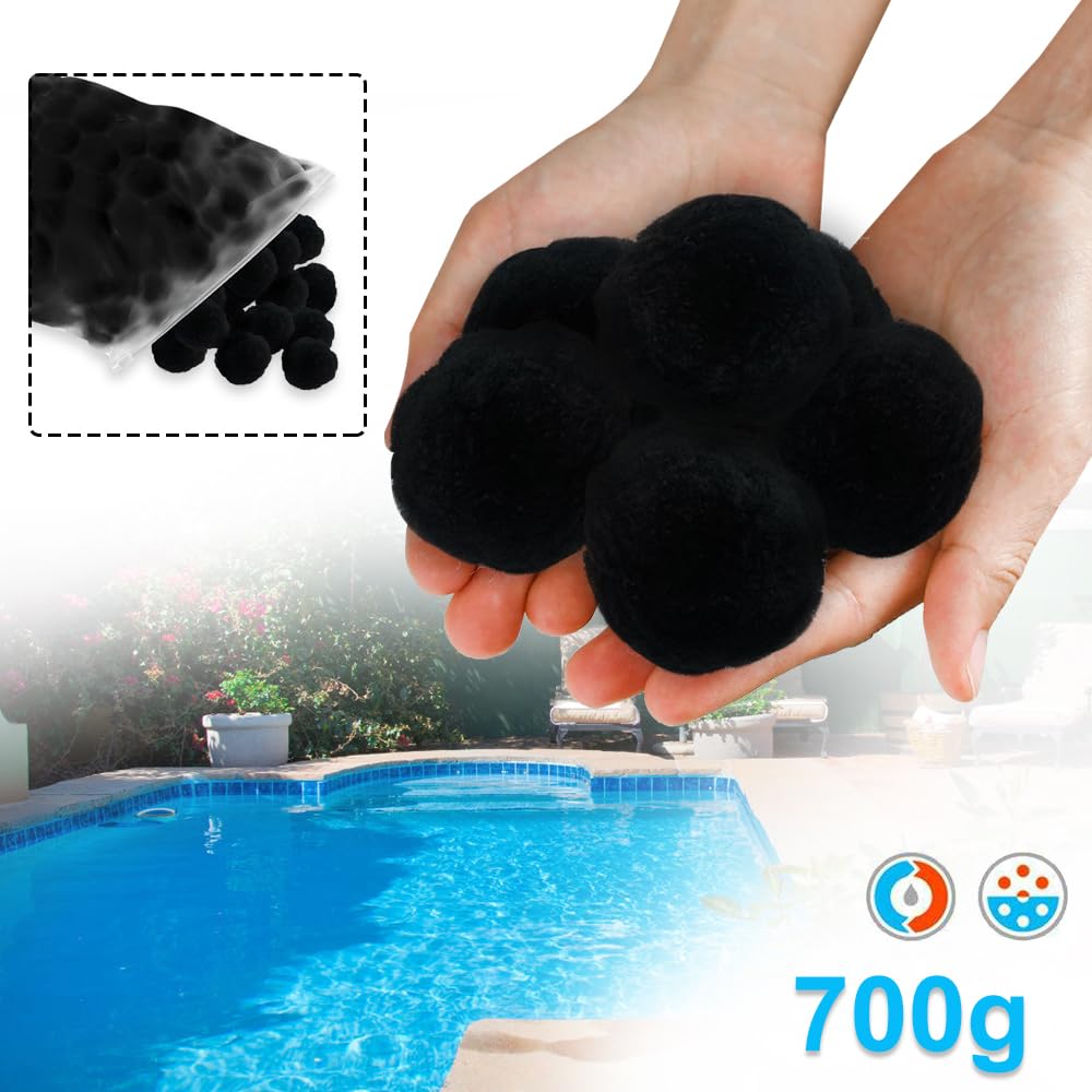 FIVMEN Palline filtranti per piscina per impianto filtrante a sabbia, 2800 g, sostituiscono 100 kg, sabbia di quarzo, in polietilene, per vasca idromassaggio, lavabile, per acquario, spa, pompa da