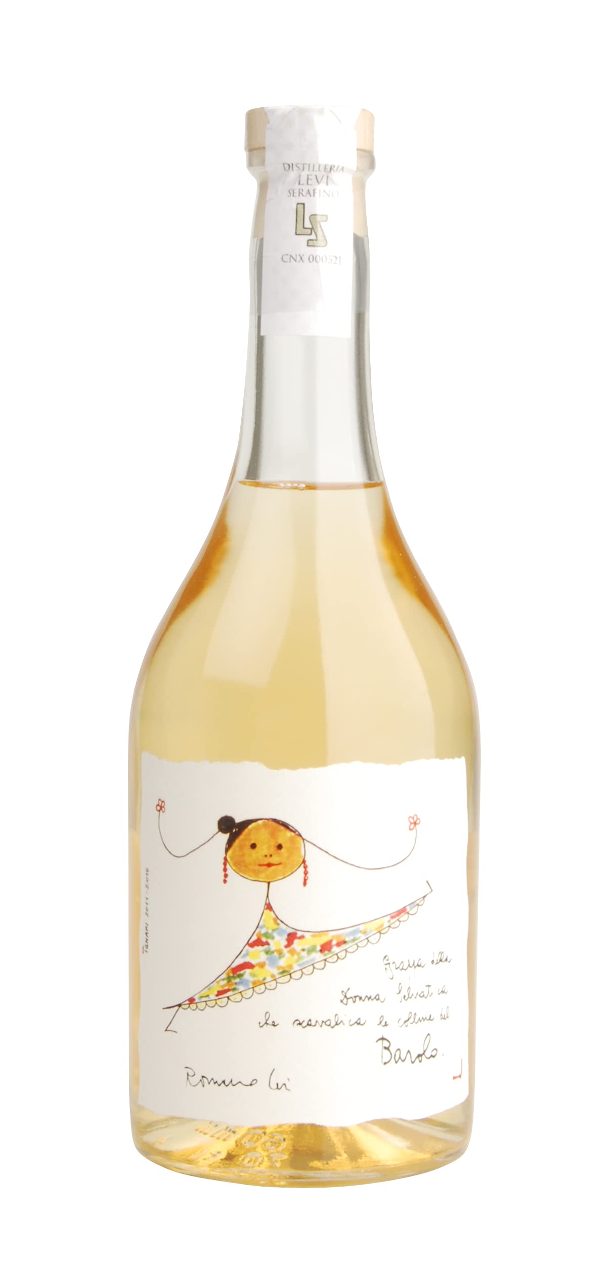 Grappa di Barolo Romano Levi Serfino 0,7 l - 42% Vol. Alc. - Nur ausgewählte Nebbiolo-Trauben aus Barolo finden den Weg in diesen würzigen und komplexen Grappa