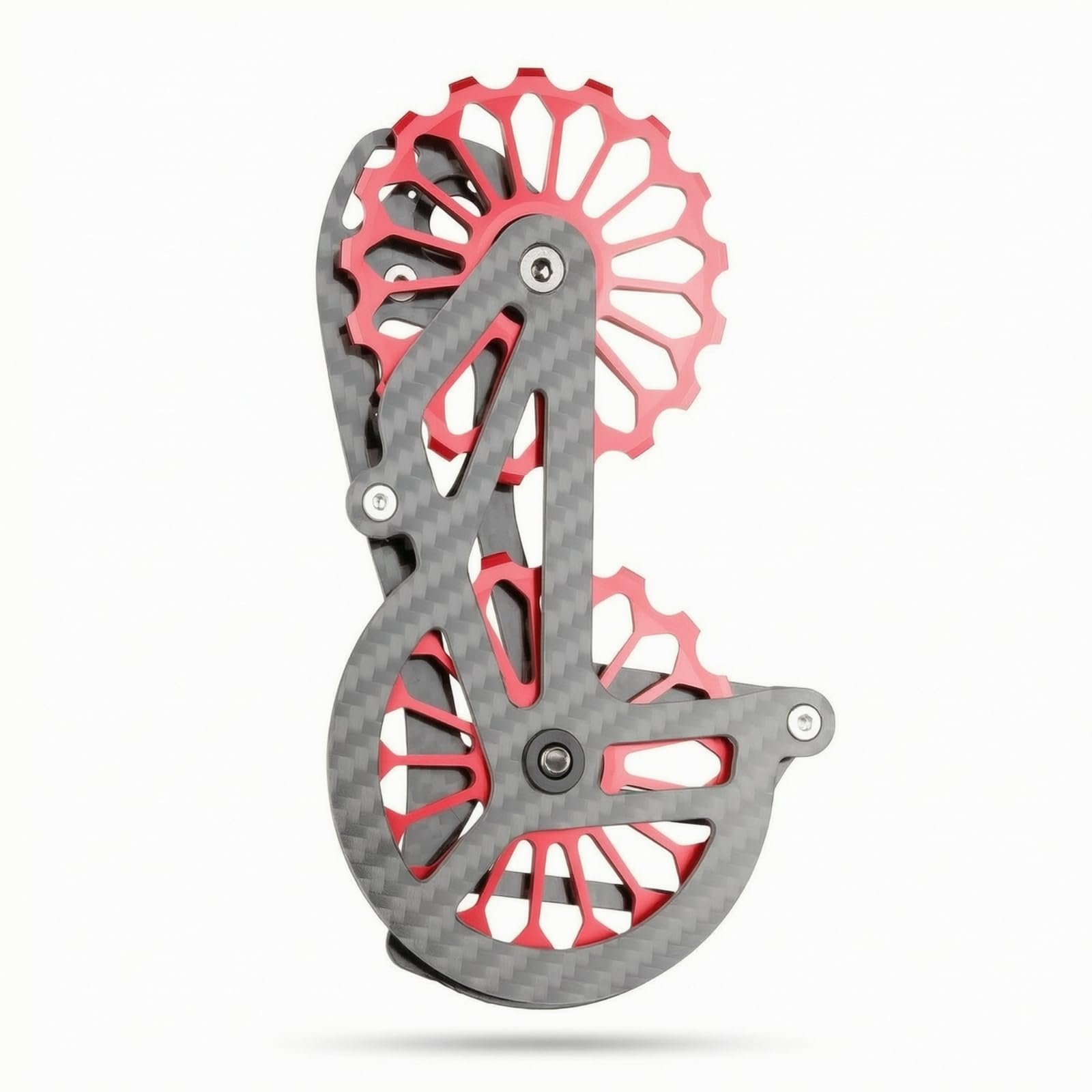 Perfeclan Polea de Desviador de Bicicleta Jaula de Cambio Trasero Conjunto Completo con Placa Aligerada Rodamientos Eficientes Hardware de Montaje Resistente