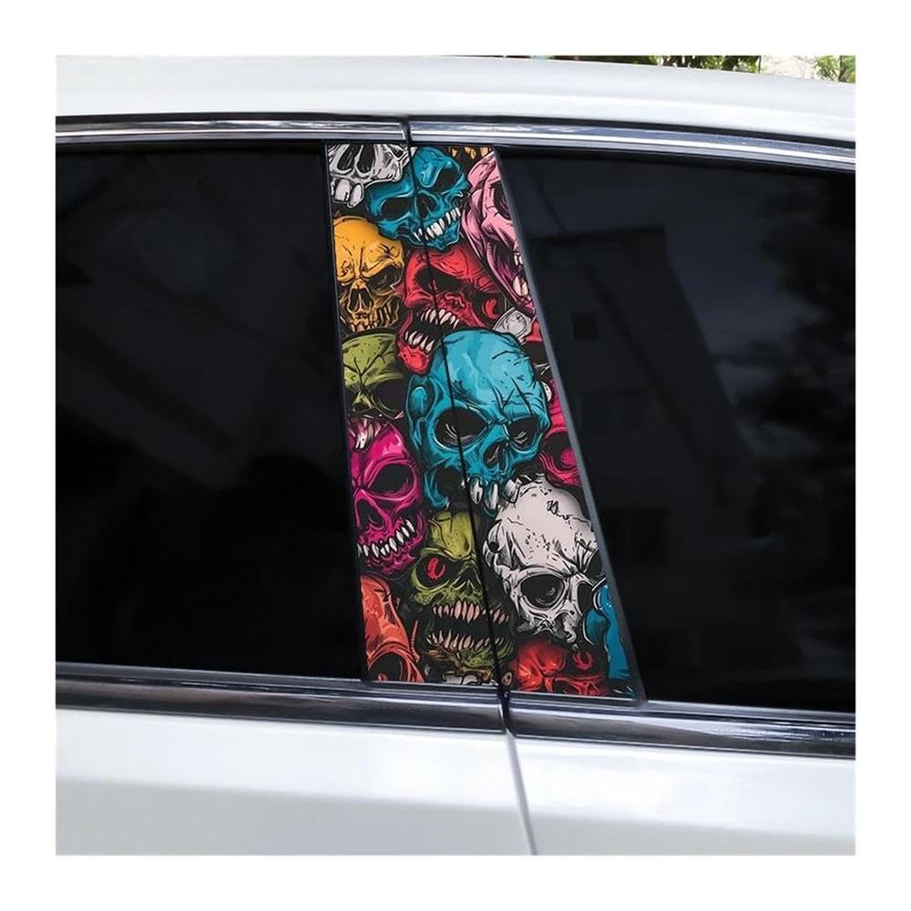 Body Parts 2pcs Car Center Pillar Stickers Quirky DIY Car Door Pillar Decorative Stickers(C)