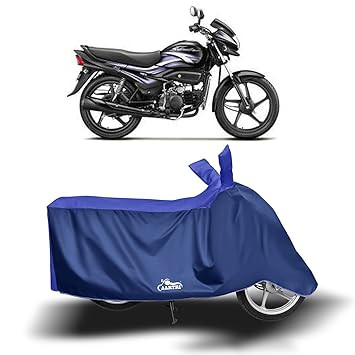 PASH - Hero Super Splendor New BS6 Water Resistant - Dust Proof - Full Bike Scooty Two Wheeler Body Cover for Hero Super Splendor (Strip Royal Blue)