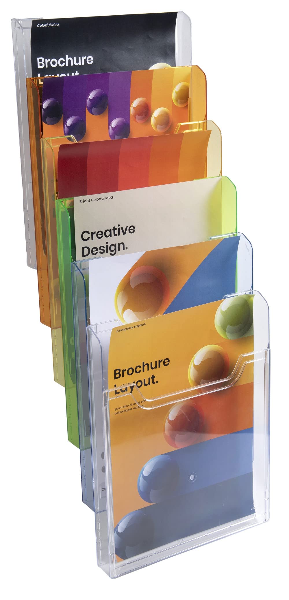 Exacompta Distributeur de Prospectus Vertical 5 Compartiments A4 Cristal