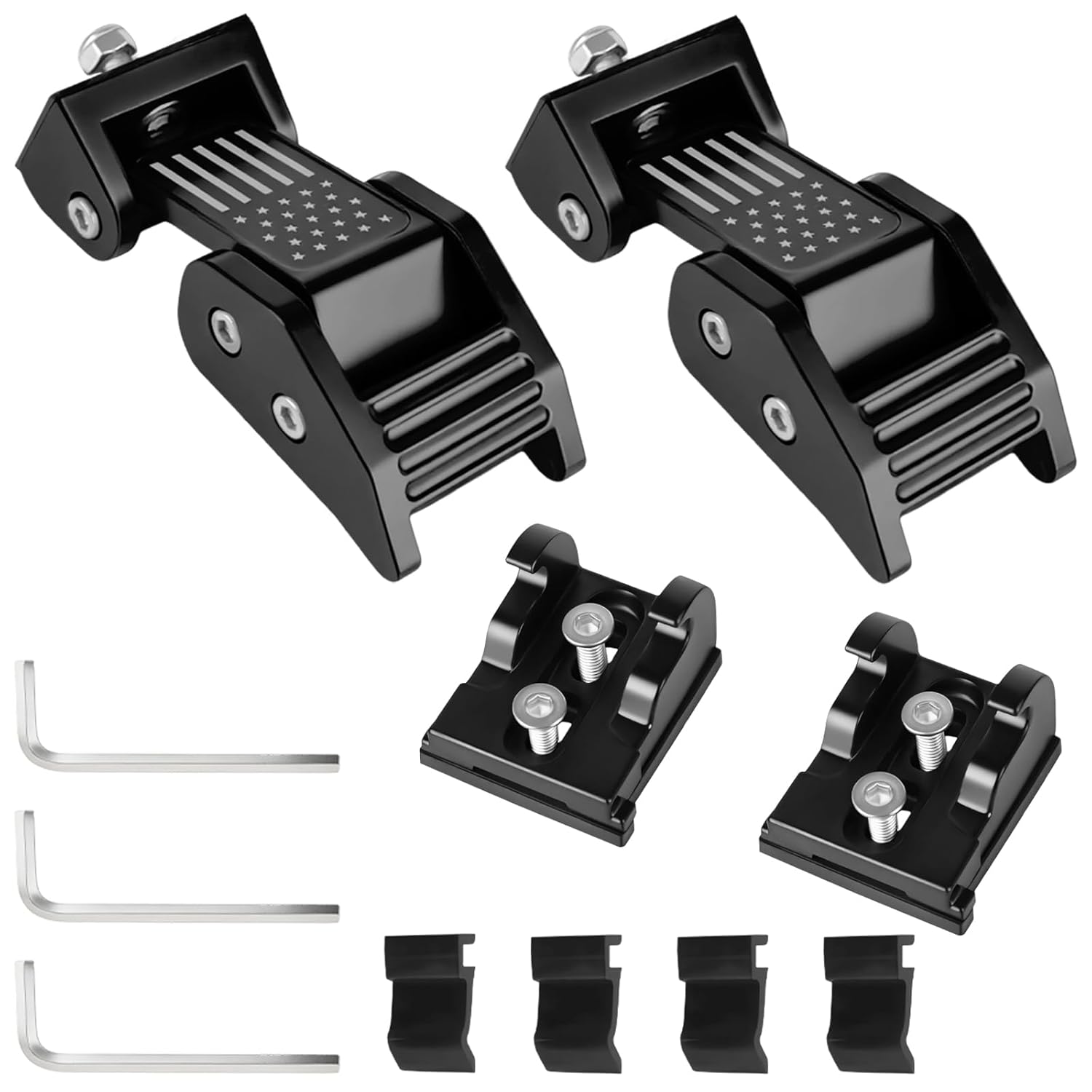 Mupera Hood Latches, Aluminum Hood Catch for Jeep Wrangler 2007-2017JK/JKU, 2018-2023 JL/JLU, 2020-2022 Jeep Gladiator JT, Latch Locking Replacement Accessories