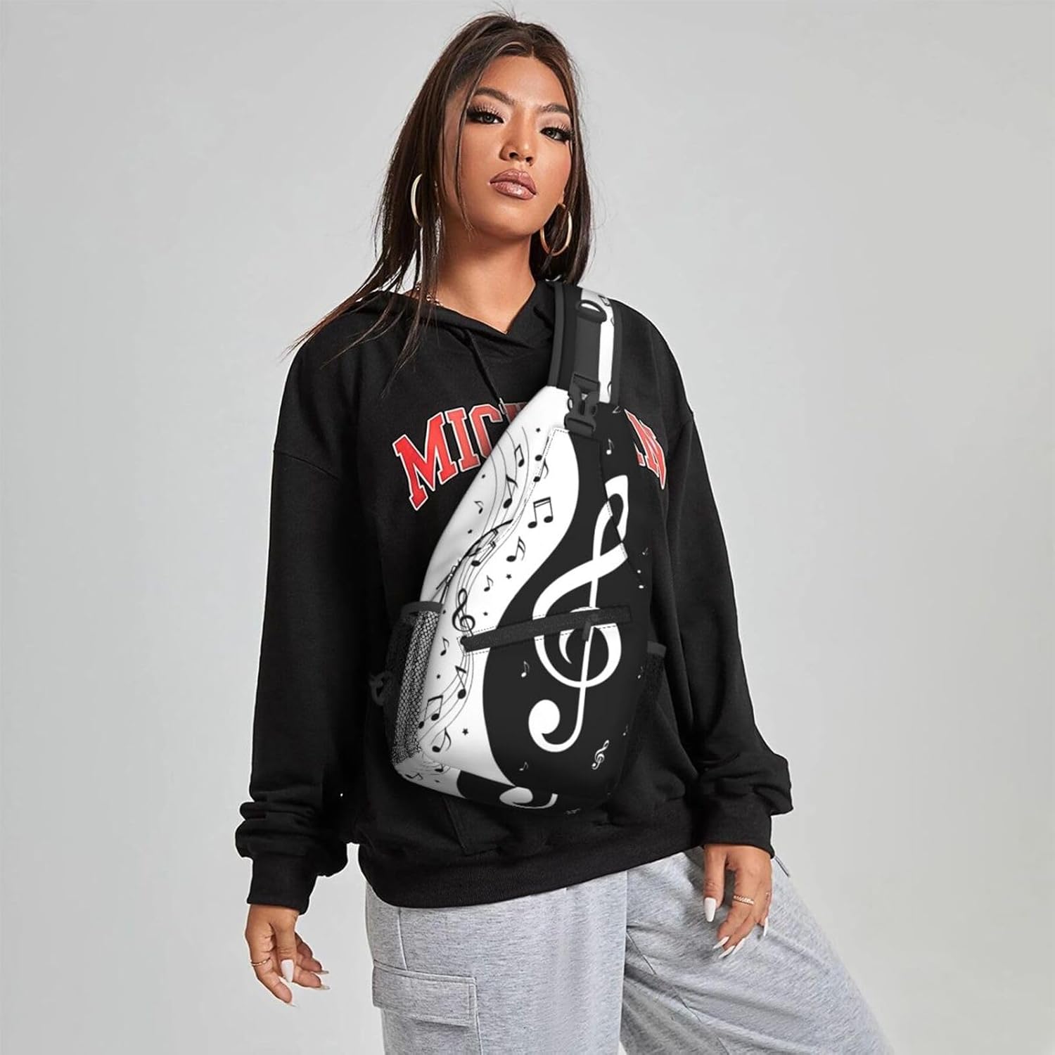 Famame Piano Keys Sling Backpack Chest Bag Crossbody Shoulder Bag Gym Cycling Travel Hiking Daypack For Men Women Multicolor 39 - Image 4