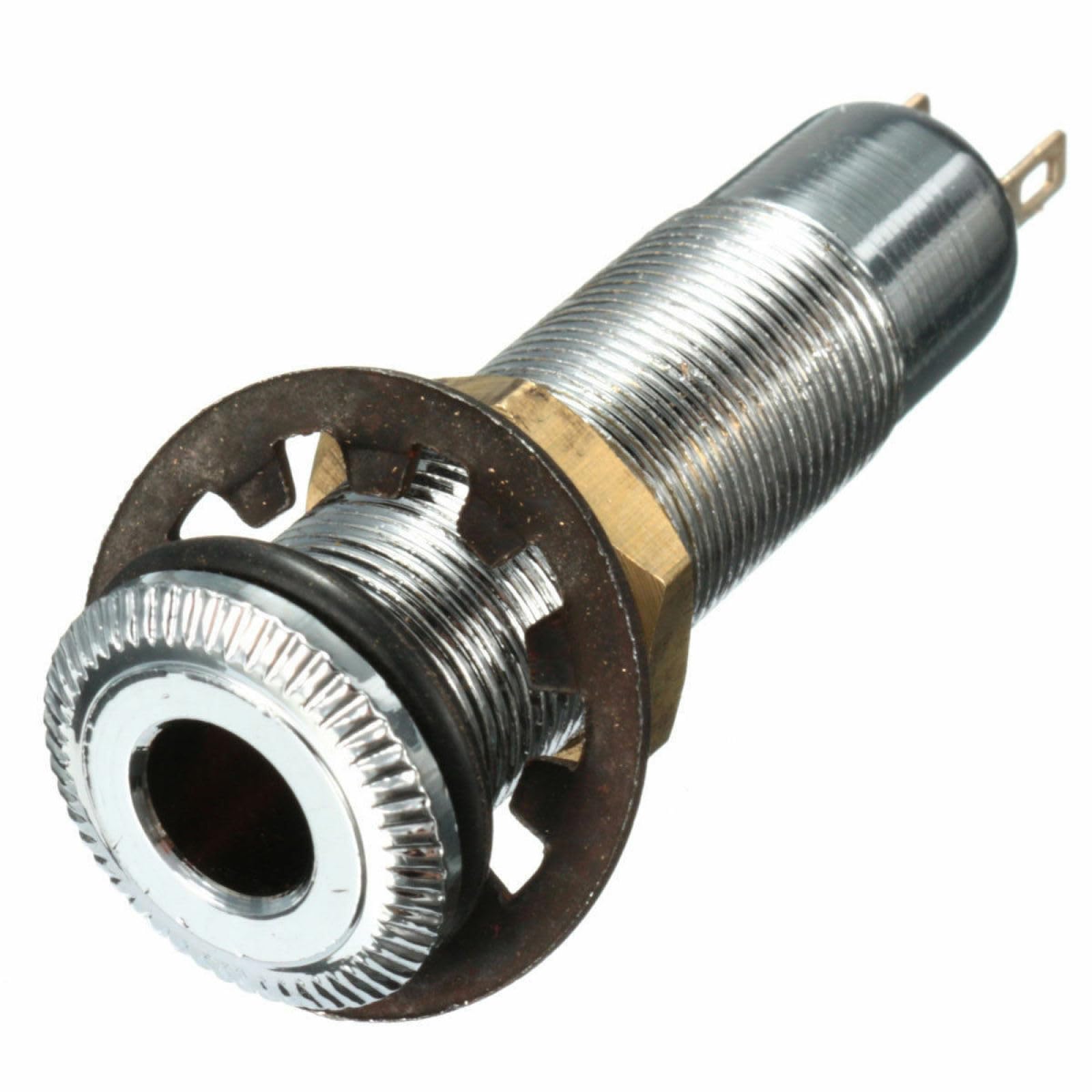 Copper 44.5 * 16mm Mono Active Barrel Jack Socket Accessories for Electric Guitar Bass Repairing