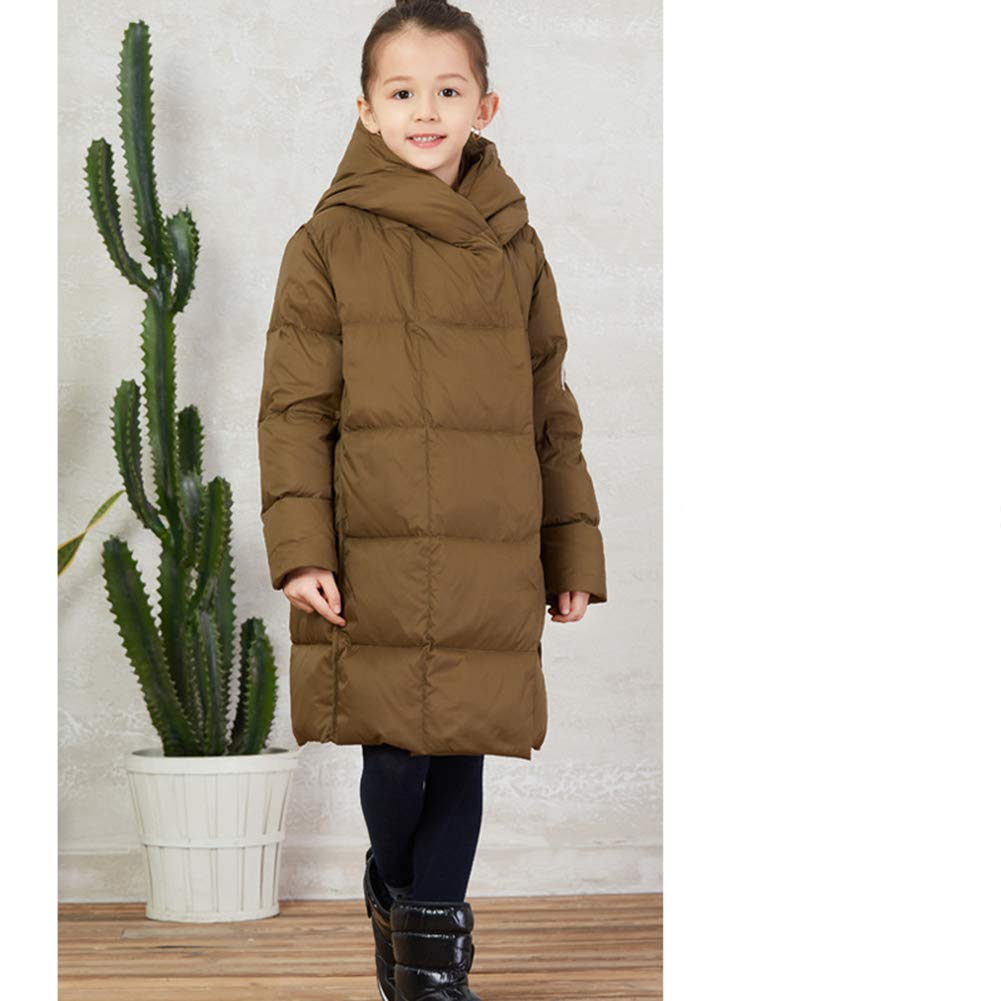 Chaqueta De Plumón para Niñas, Parka Larga con Capucha De Invierno, Abrigo Cálido Al Aire Libre con Bolsillos, Top Básico