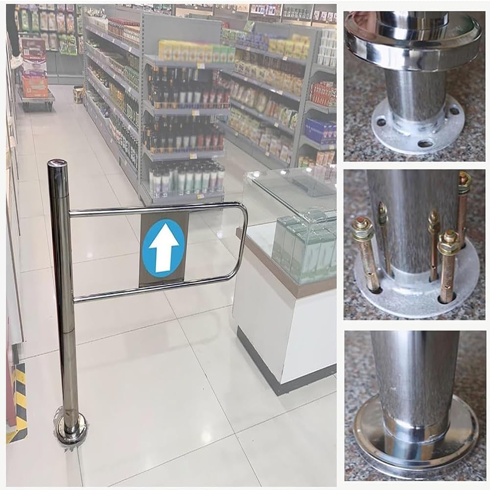 Automatic Closing Swing Gate for Supermarkets & Schools - Heavy-Duty Metal Door, Safety Entrance Solution for Stores & Libraries (70x100cm)