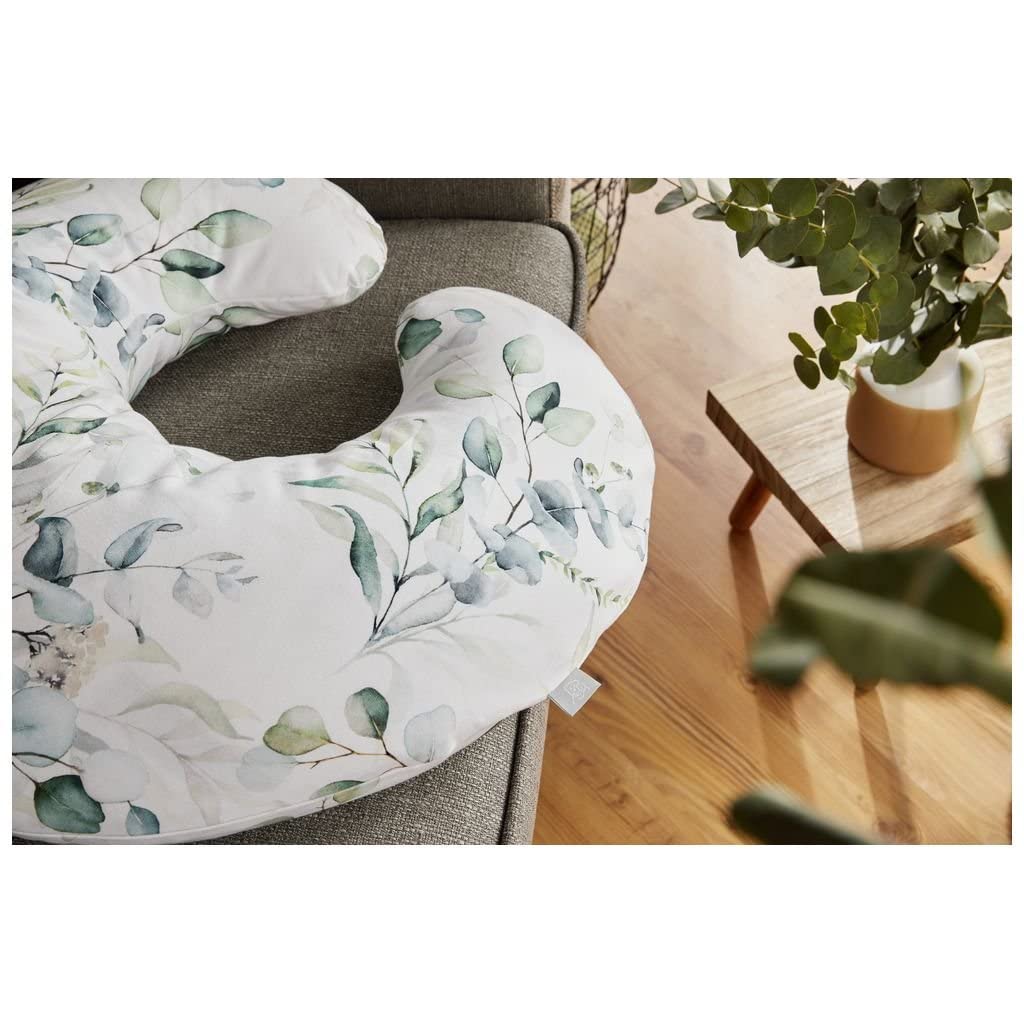 Rotho Babydesign Coussin d'Allaitement Mini, 180 x 33 cm, Dès 0 mois, Lavable en machine, Hypoallergénique, Natural Leaves