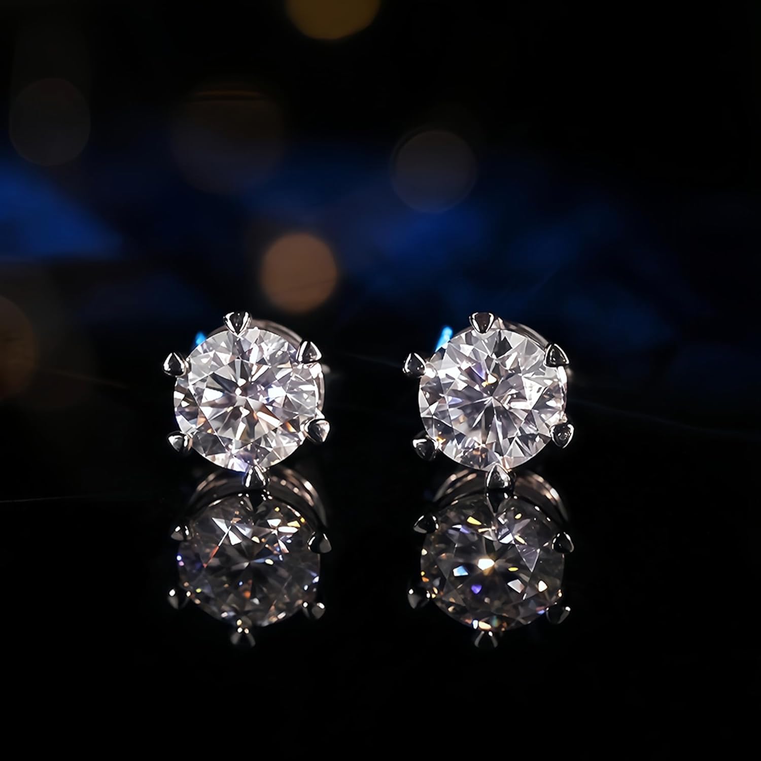 Moissanite Earrings, 925 Sterling Silver Stud Earring for Women Men, 1-4 CT D Color VVS1 Lab Created Moissanite Studs, Hypoallergenic Rhodium Plated Jewelry Gifts - Image 6