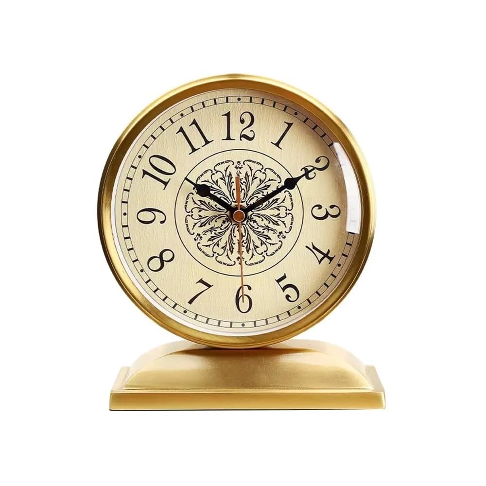 B3F7M4R9J2 Table clock Retro Tabletop Clocks Living Room Electronic Silent Desk Metal Home Decor Easy To Read